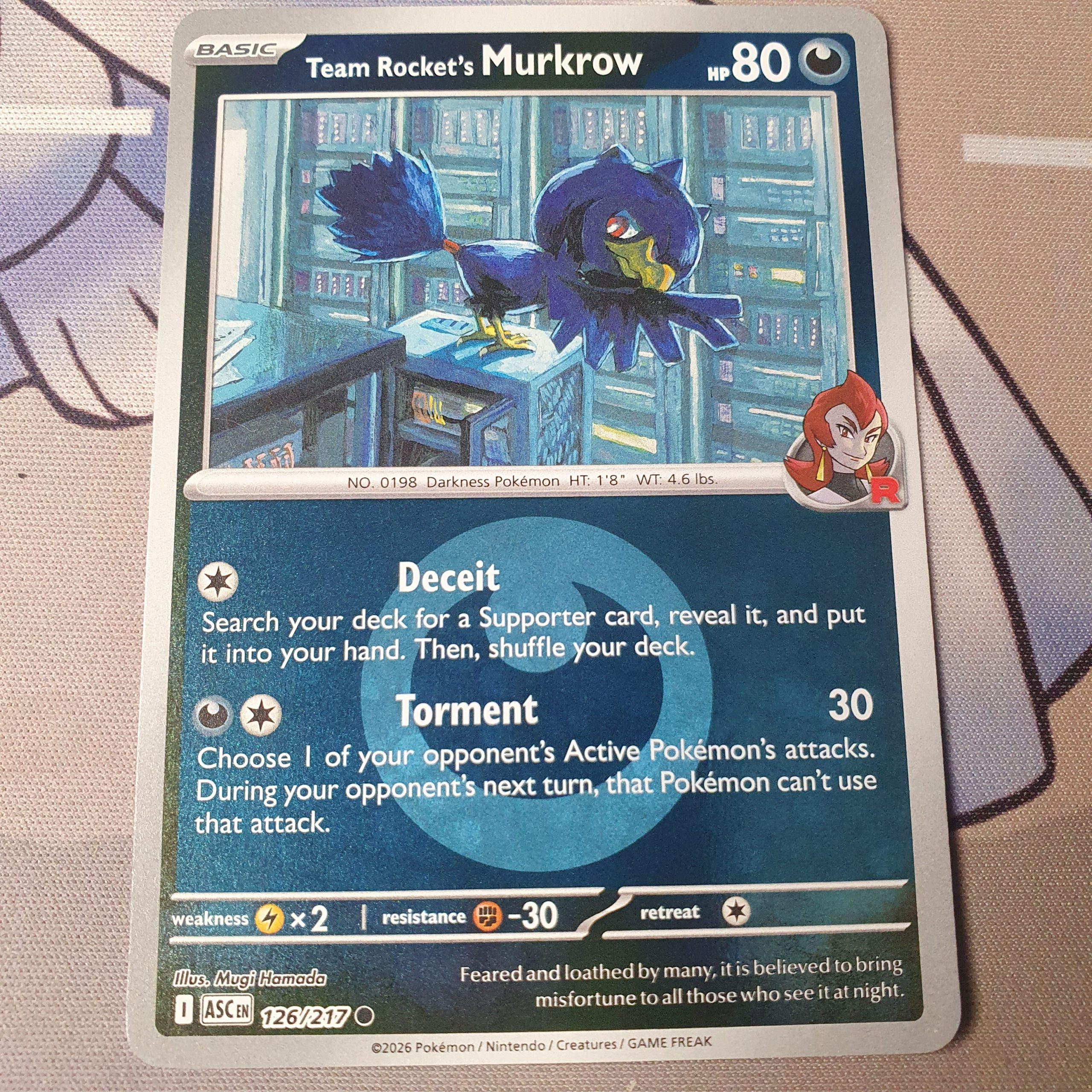 Team Rocket's Murkrow (Reverse Holo Energy Symbol Pattern) - 126/217 - ME: Ascended Heroes (ASC)