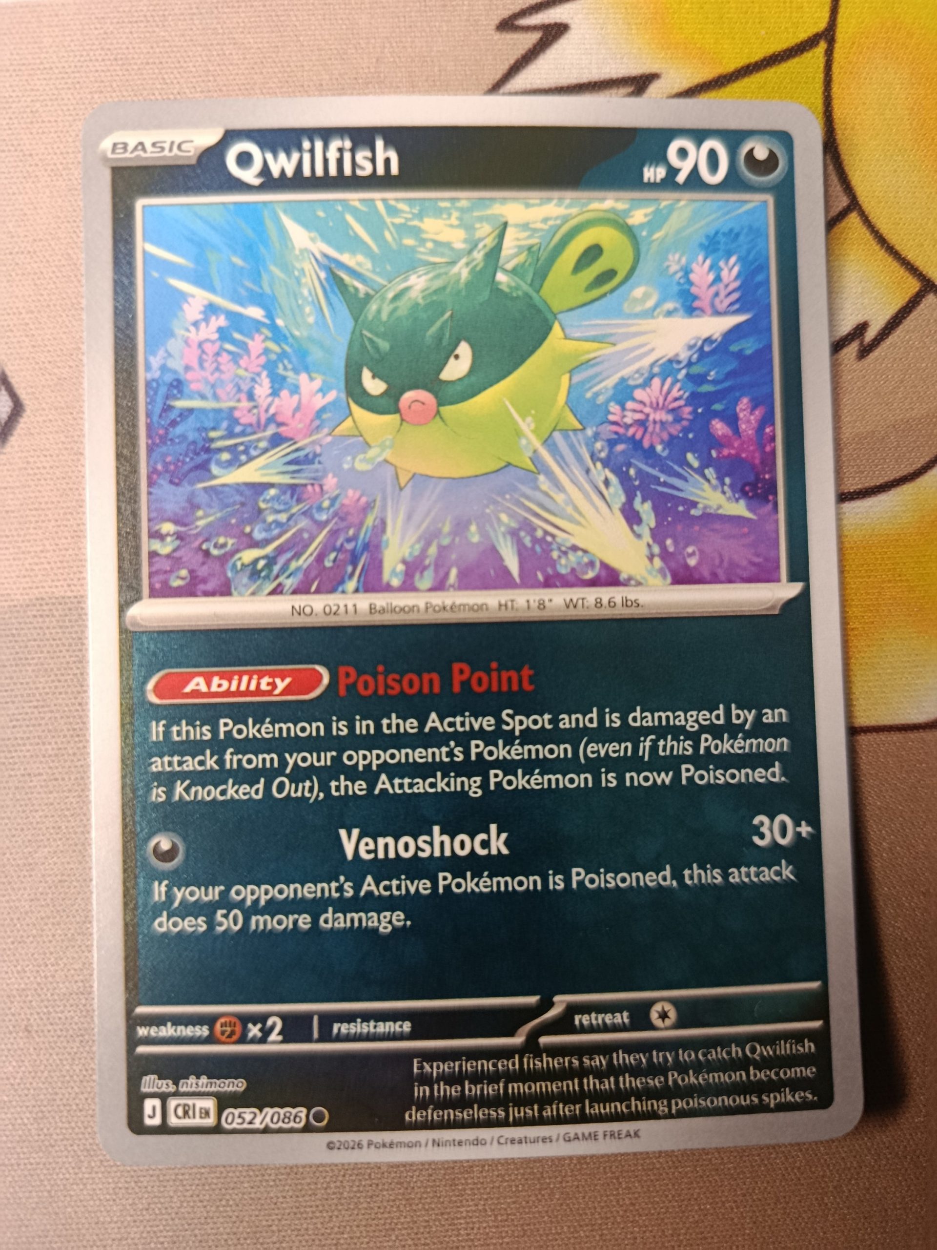Quilfish (Reverse Holo) - 052/086 - ME04: Chaos Rising (CRI)